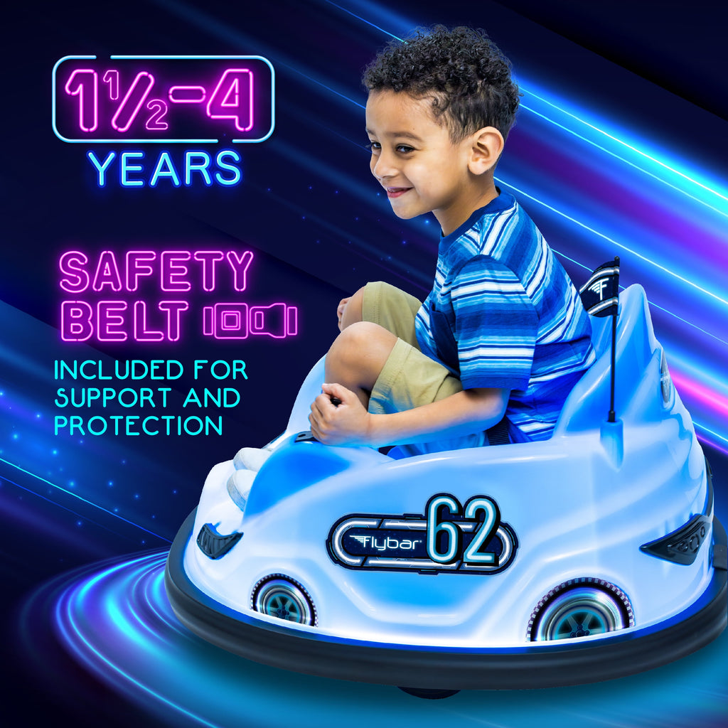 6V Blue Glow Bumper Car for Children.