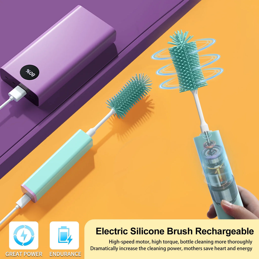 Silicone Electric brush For Baby Bottle Cleaning