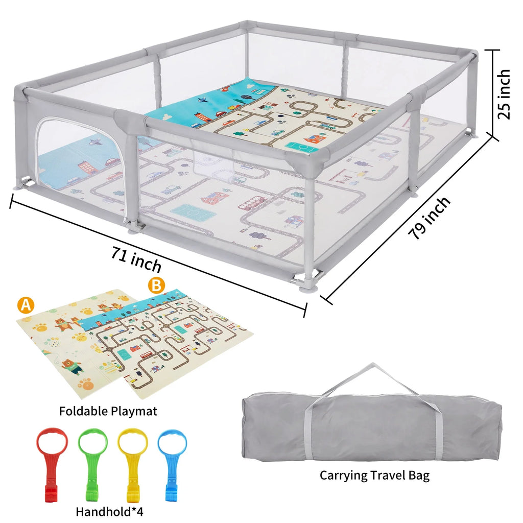 Playpen Crawling Mat for Kid Boys Girls 