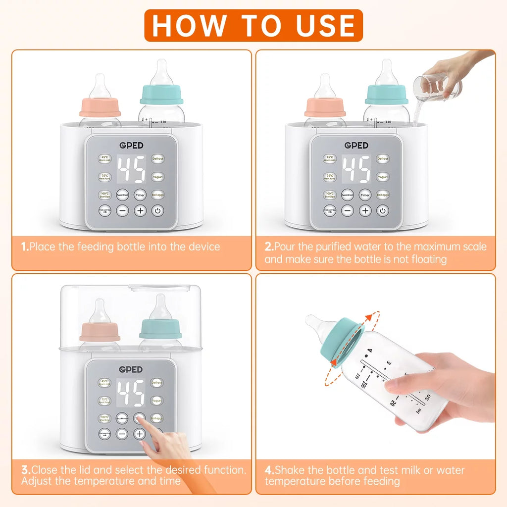 Double Bottle Heater with Accurate Temperature Control for Breastmilk & Formula, LCD Display