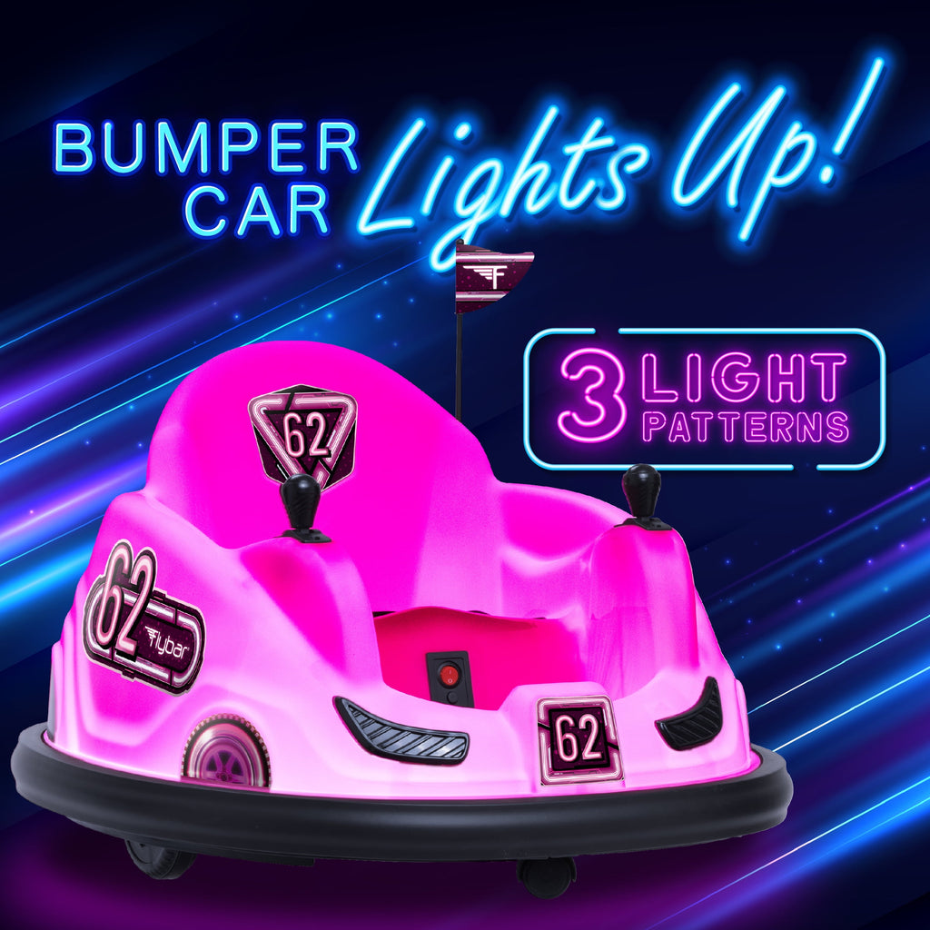 6V Pink Glow Bumper Car,  for Children 