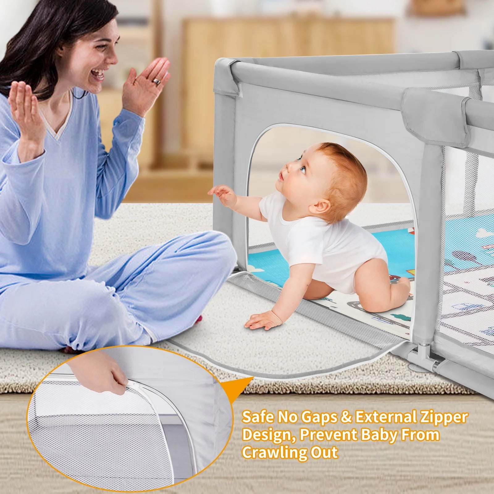 Playpen Crawling Mat for Kid Boys Girls 