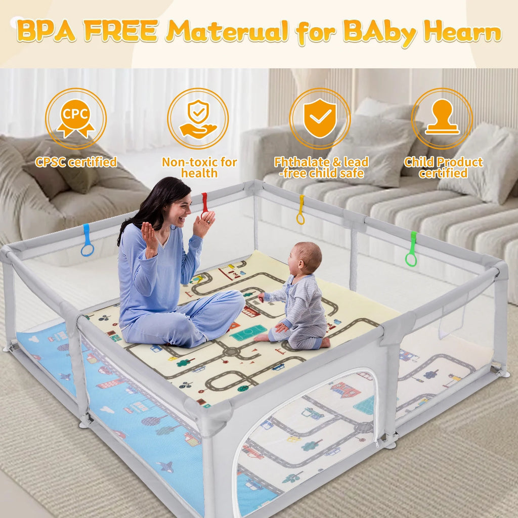 Playpen Crawling Mat for Kid Boys Girls 