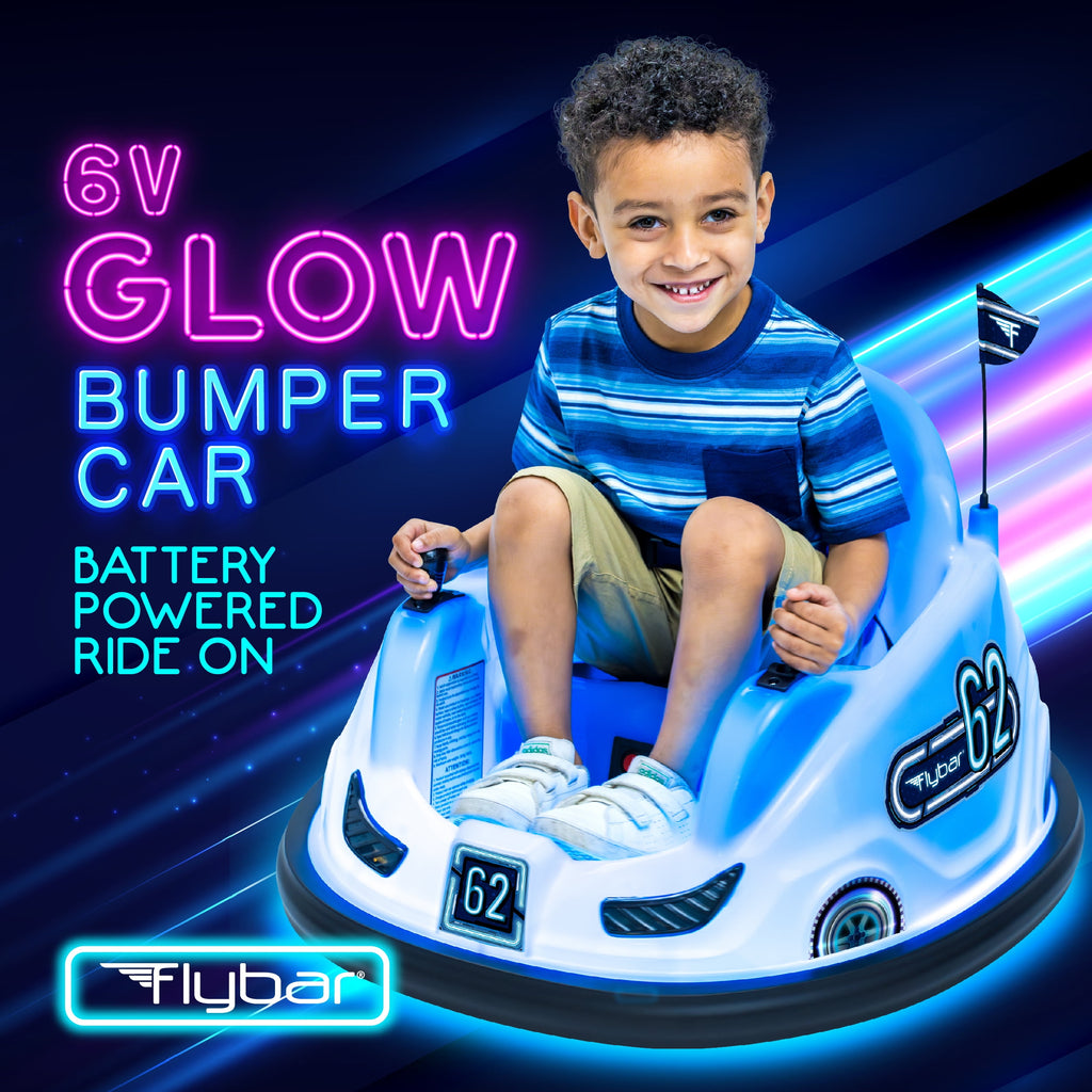 6V Blue Glow Bumper Car for Children.