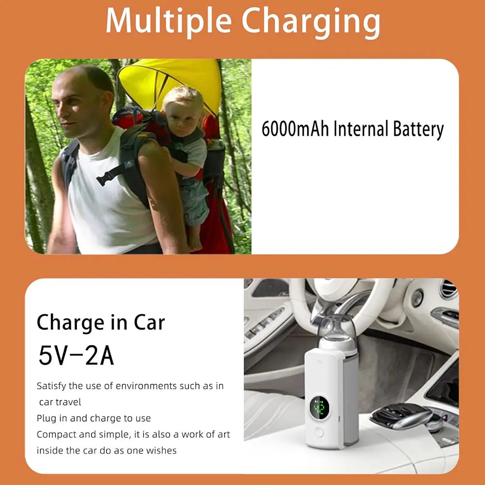 Portable Bottle Warmer Rechargeable with Accurate Temperature 