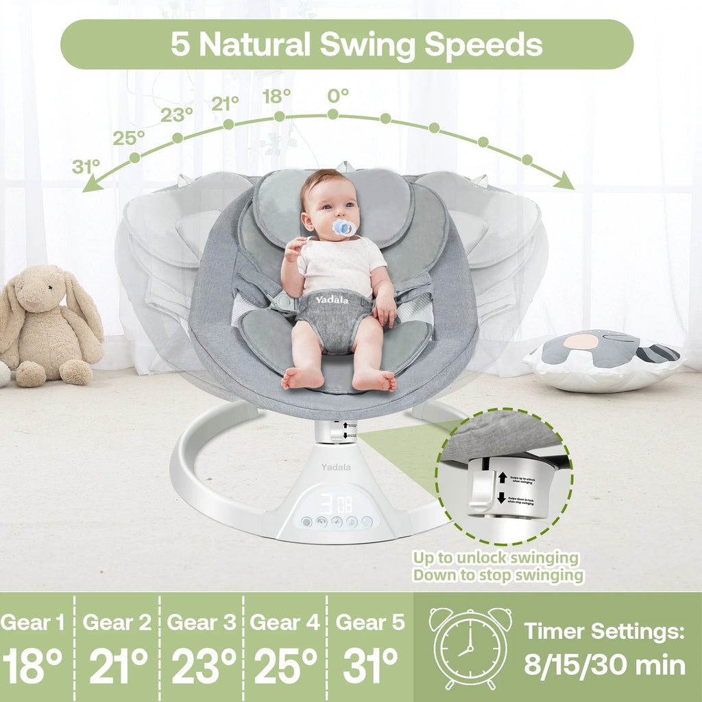  Electric Baby Swing with Bluetooth