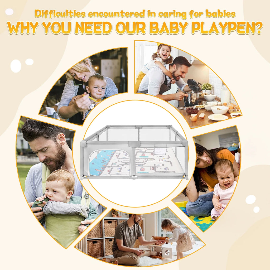 Playpen Crawling Mat for Kid Boys Girls 