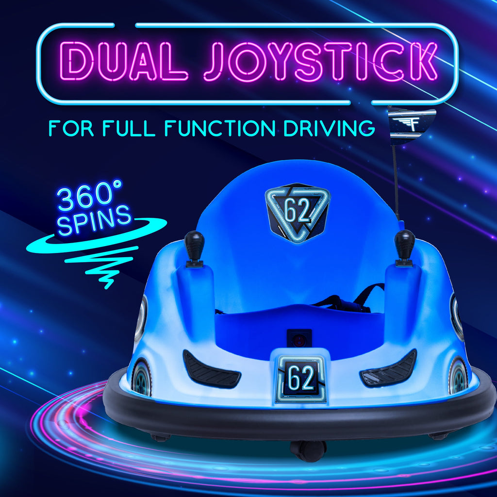 6V Blue Glow Bumper Car for Children.