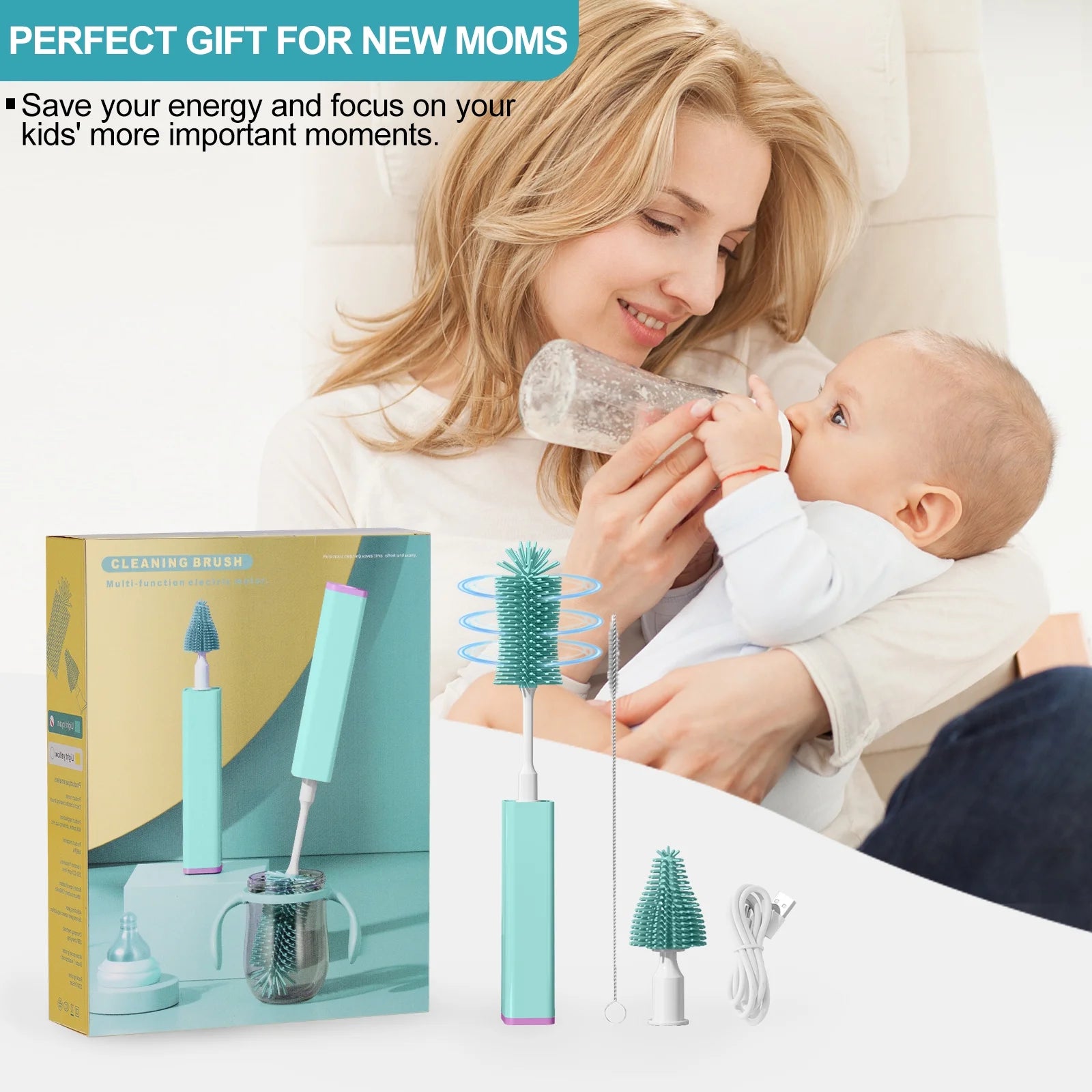 Silicone Electric brush For Baby Bottle Cleaning